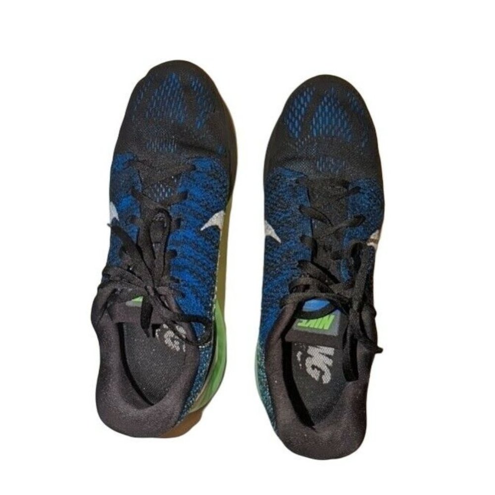 Nike Mens Lunarglide 7 747355-005 Black Blue Running Shoes Lace Up Size 11